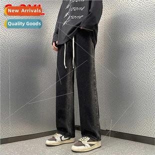 jeans men 2023 spring autumn loose gradient color wide-leg h