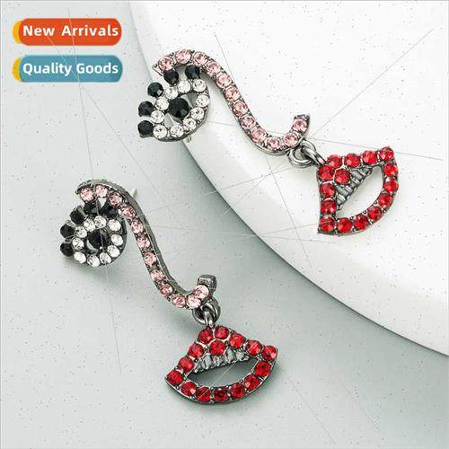 Europe fashion creative devil eyes lips earrings S925 silver