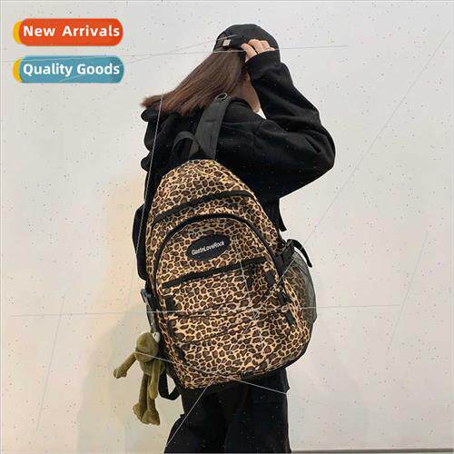 2020 HK tide cool shoulder bag unisex leopard print Korean i