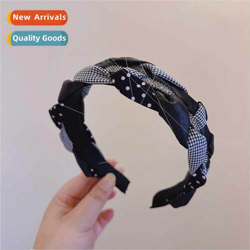 retro rhinestone mixed plaid thin point twist braided hair b