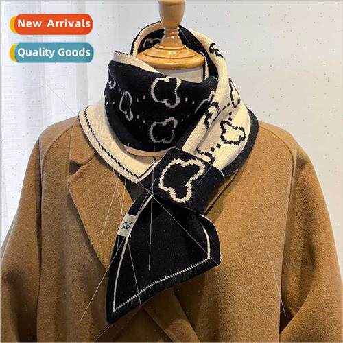 New bear knted fall winter warm scarf female thickened 2022