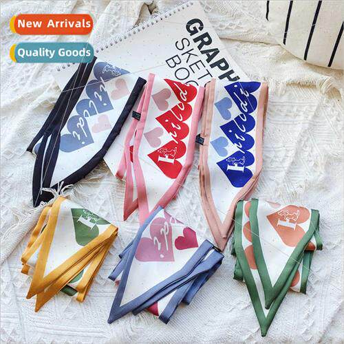 Small silk scarf women spring autumn hundred wh long square