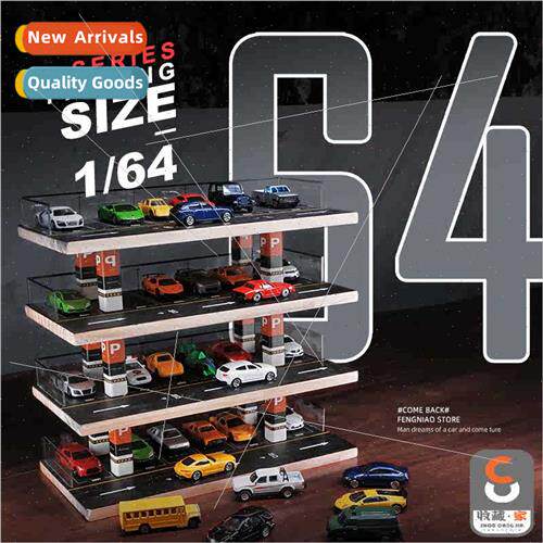 1/64 simulation open-air parking lot acrylic scene car dedic