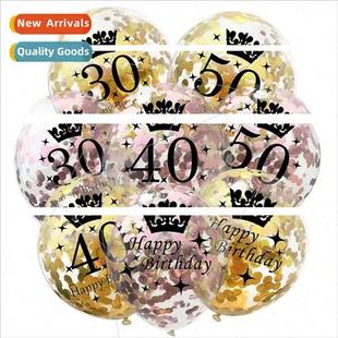 12 inch crown clear latex confetti balloon 18 21 30 40 50 bi