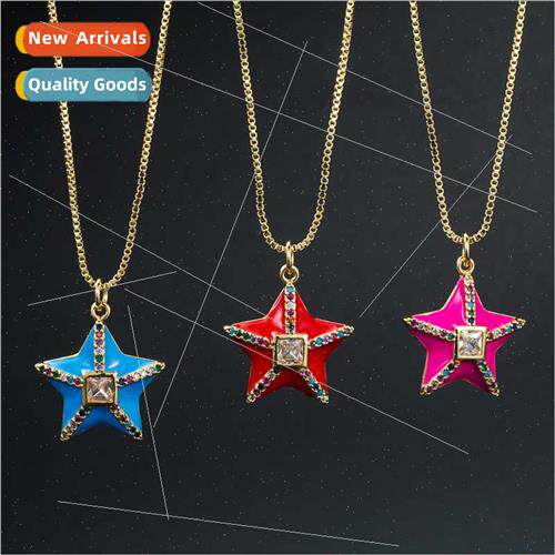 ins bohemian copper gold plated micro-set colorful zirconia
