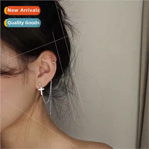 Long ear clips female Korea tassel ear chain earrings single