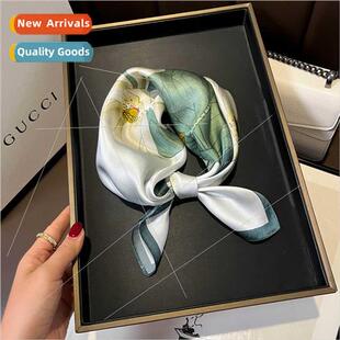 Tea flower silk long scarf women hundred mulberry silk silk