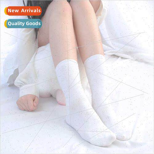 Female Korean  cotton mid-calf socks butterfly hollow thin b