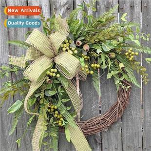 wind door hanging mulation green rustic decorations plants