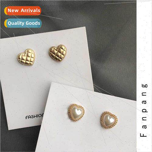 Koreapearl peach heart earrings simple hundreds earrings fem