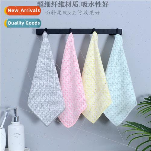 Microfiber square towel wave pattern small towel soft absorb