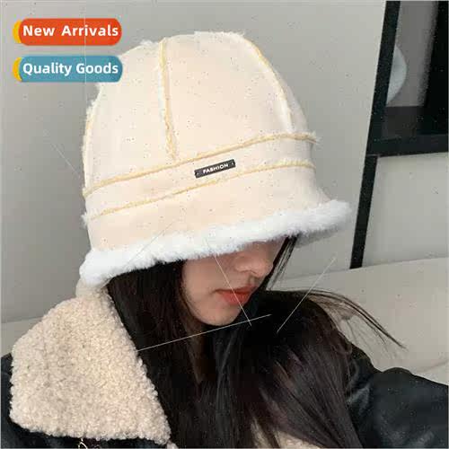 Autumn winter new suede warm basin cap female Korean casual