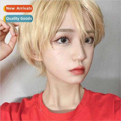 Fake wig female short fluffy natural oblique bangs cosplay M
