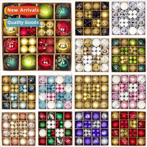 New Christmas Balls 44pcs Painted Shaped Carton 3-6cm Set Ch