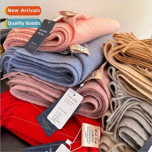 High-grade 100% wool scarf female winter thickened senior se