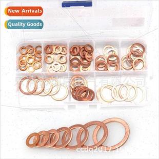 Seal Gasket Washer Copper Flat Oil Set Purple 100pcs