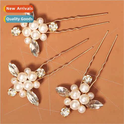 Vintage pearl hairpin handmade diamond daily decorative hair