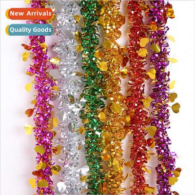 Christmas e big heart decorations colorful stripes woolen st