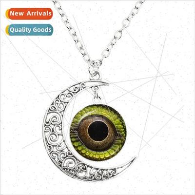 Dragon Eye Moon Necklace Photo Round Glass Cabochon DIY  Fri