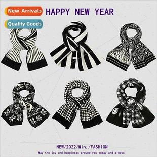 winter plaid New scarf Year couple female sense Black senior