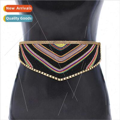 2024 new retro colorful rice beads waist seal handmade minor