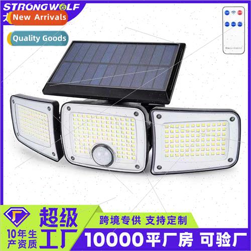 2023 New Solar Triple Wall Sconce Household WaterproBody Sen