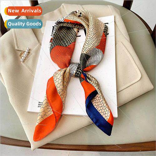 2021 new imation silk printed square scarf female collarbone