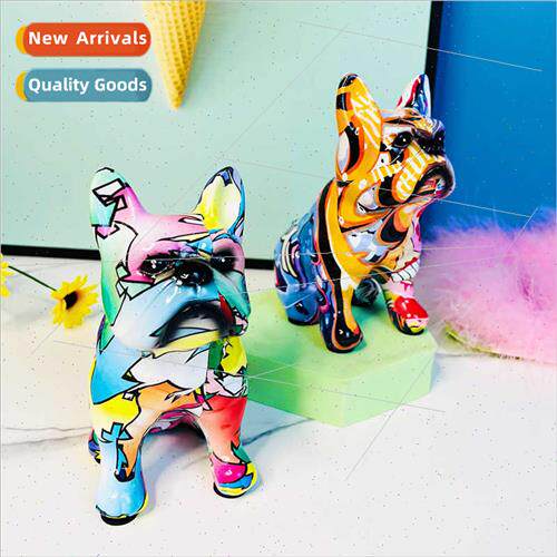 Europe new creative dazzle color bulldog ornament finished h