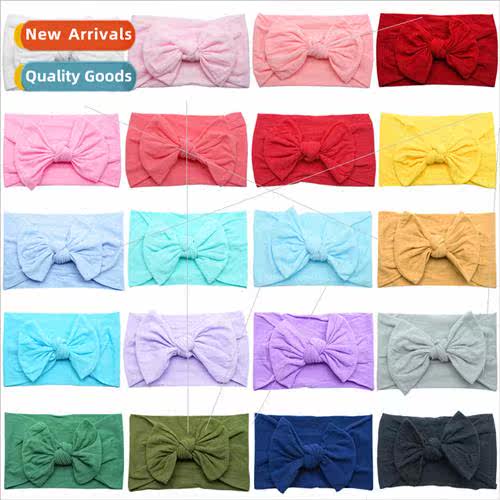 Europe children jewelry elastic soft nylon bow hair band bab