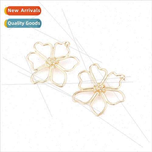 New ins design sense gold flower earrings simple hundred wh