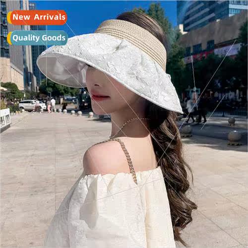 New vinyl sunscreen sun hat UV bow fluttering bfoldable base