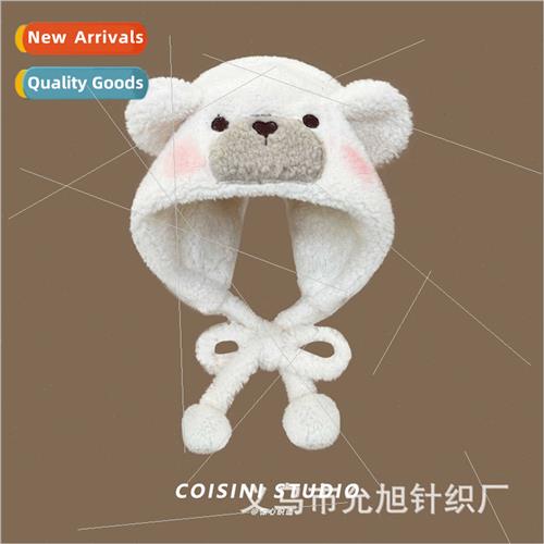 Women fall winter cute blush bear thickened warm plush ear p