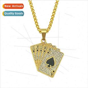 Europe Hip Hop Men Creative Jewelry Diamonds Flush Poker Pen