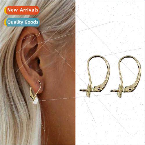 Batch K gold diy pearl earrings pearl ear hook jewelry acces