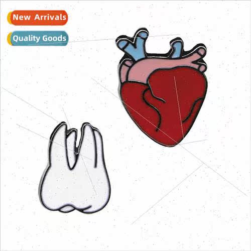 fashion creative corsage heart teeth oil drop alloy brooch h