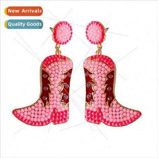 Beads Rice Earrings Europe Pop Boots Fashion Alloy