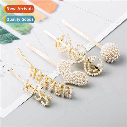 personalized pearl hair clips fashion a word clip nd versati