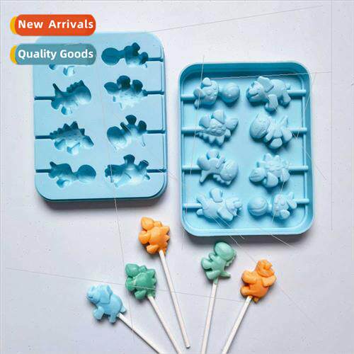 licone 8 dinosaur lollipop chocolate DIY cake ice cookie pas