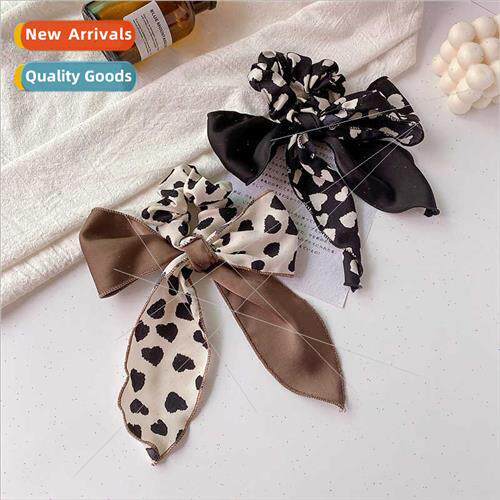 Leopard print large intestine hair band bow flutter hair rop