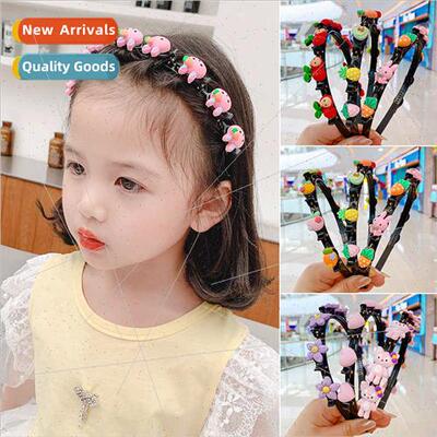 Children hair bands female cute cartoon braided hair artifac