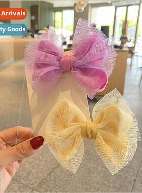 Children hair clips mesh bow headdress princess pill head to