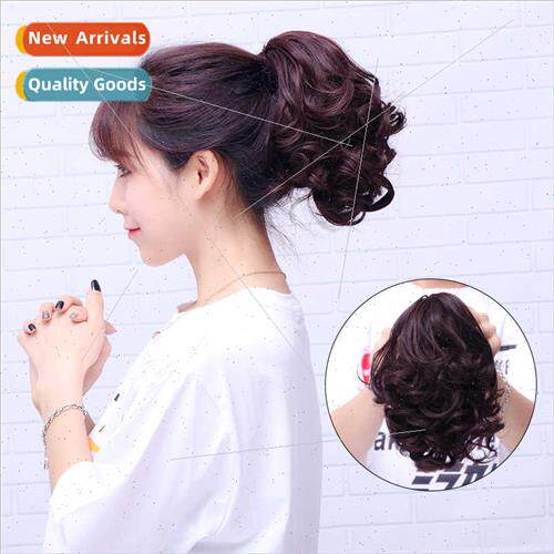 Ponytail short curly hair claw clip big wave curly hair pony