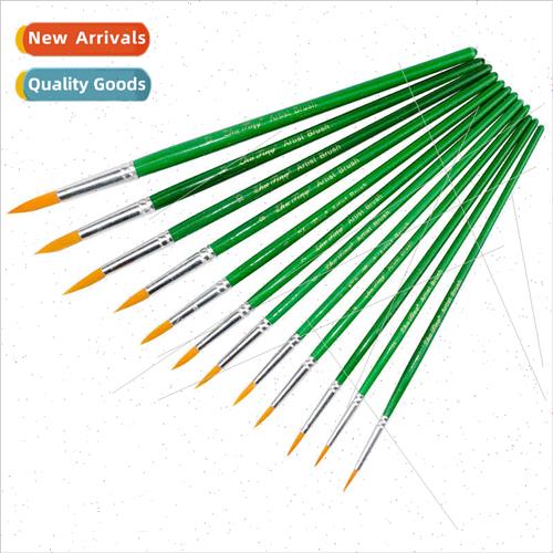 12pcs pointed gouache brushes set nylon hair propylene oil p