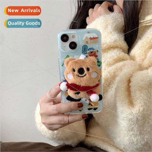Cute Plush Scarf Koala Holder 适用 iPhone 14 Case 13ProMax A