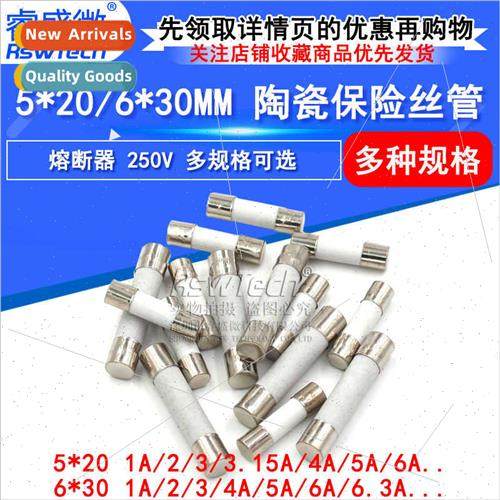 5x20mm Ceramic Fuse Tube 250V Fuse 6x30 1A 2A 3A 5A 8A 10A 1