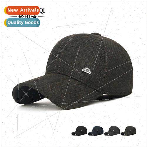 New men winter hat in elderly cold warm baseball cap padded