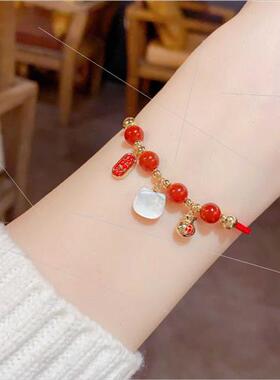 Cute Fashion Cat Head Red Bracelet Sweet che Bracelet