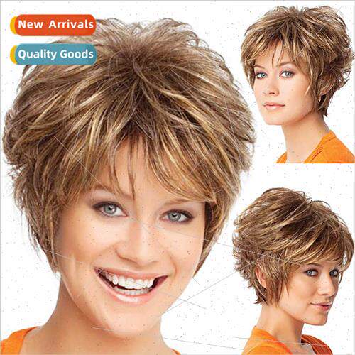 wig wig Europe short hair middle aged ladies chemical fiber