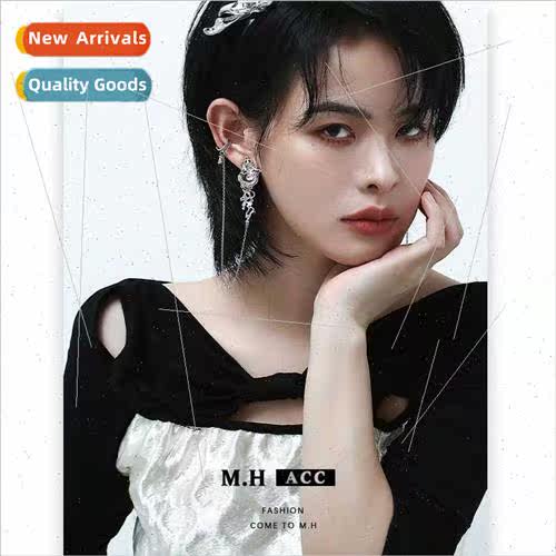 Winter irregular lava earrings female chain ins earrings 925