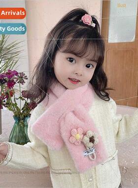 Parent-child  three-dimensional sunflower fur collar imation